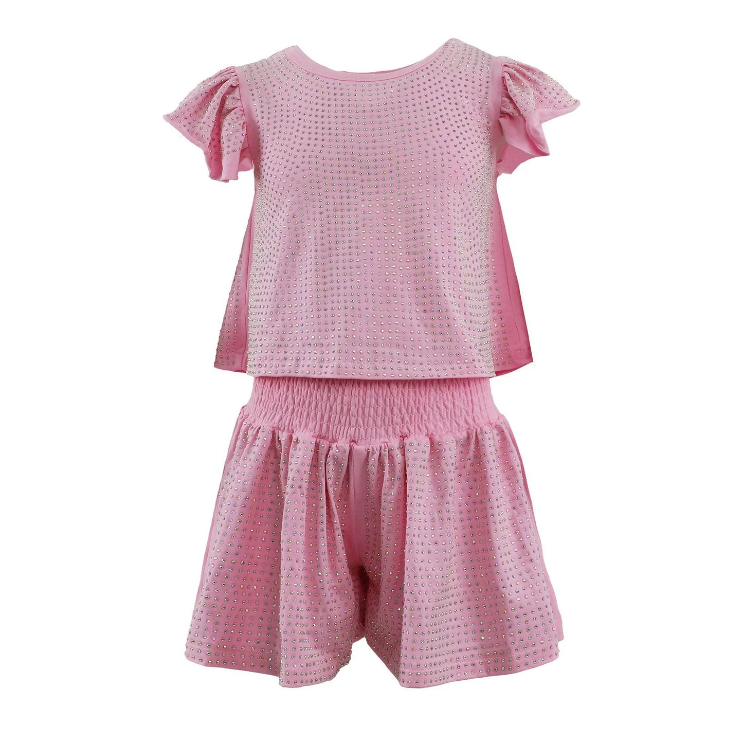 Pink Crystal Ruffle Short