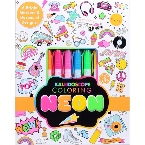 Kaleidoscope Coloring: Neon by Editors of Silver Dolphin Books