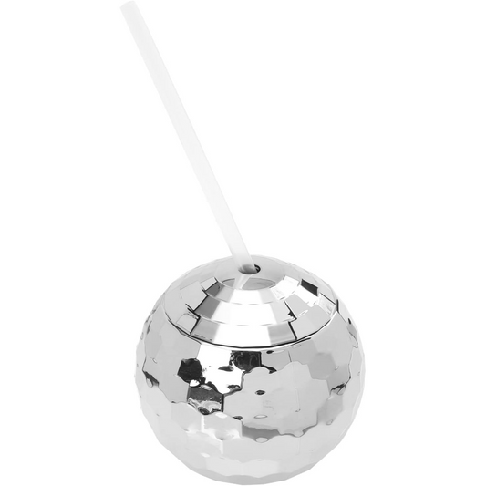 Disco Ball Cup with Clear Straw (2 Colors Available)