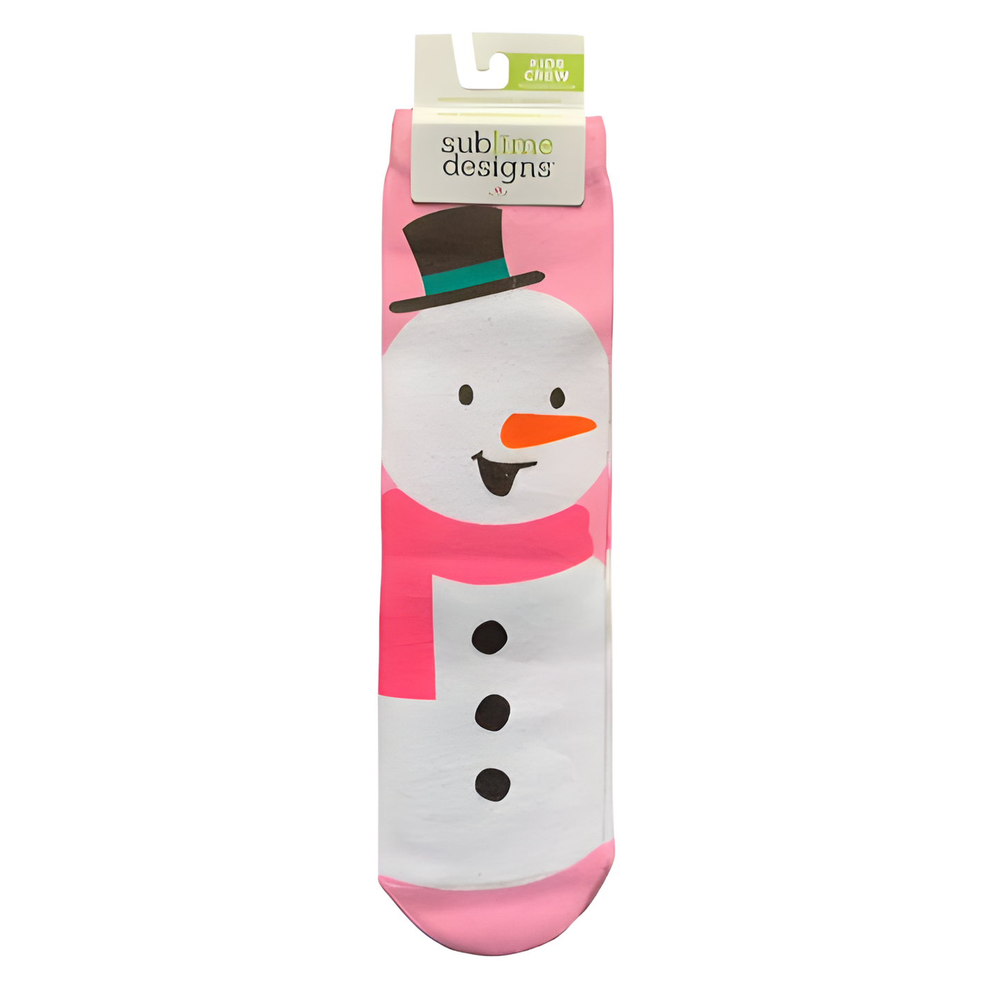 Pink Snowman Crew Socks