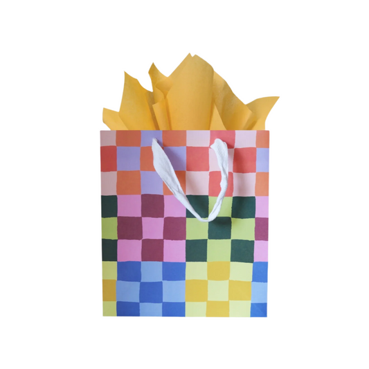 Rainbow Check Gift Bag