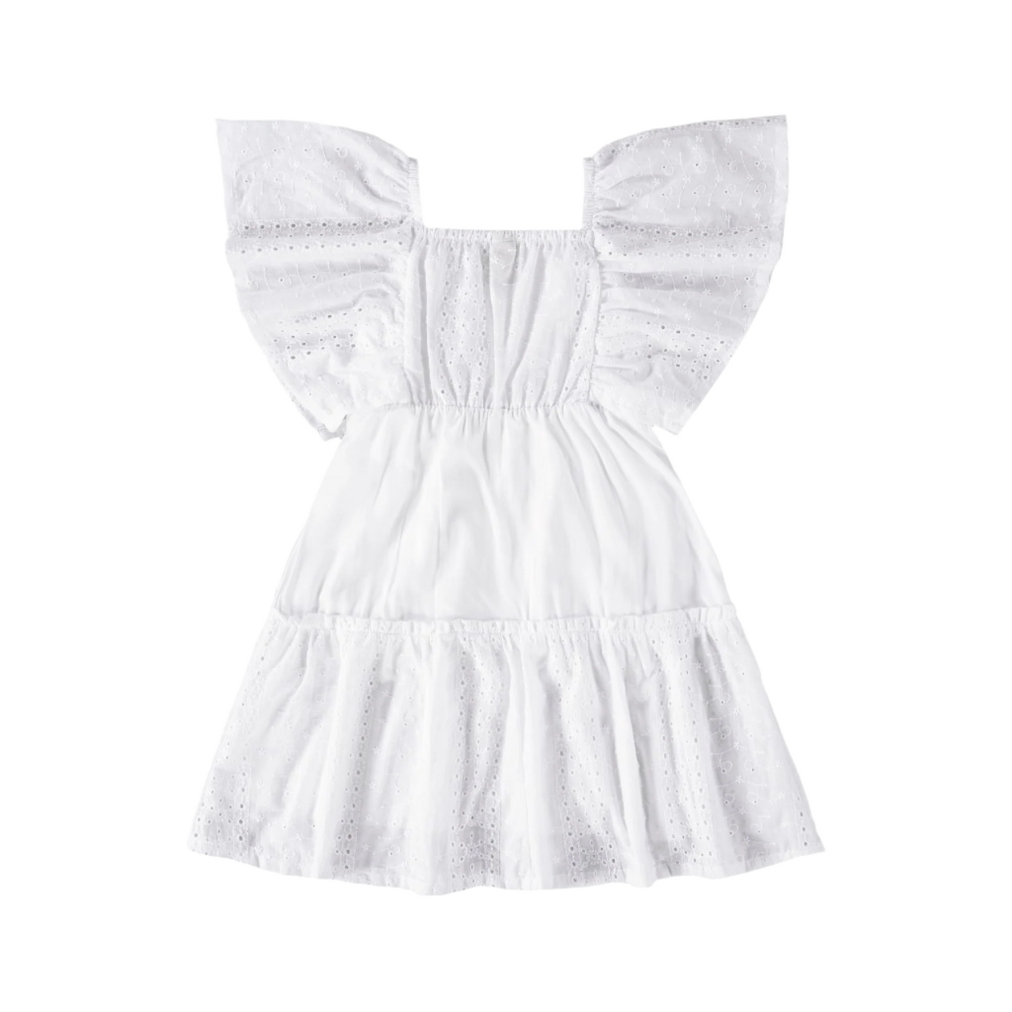 White Eyelet Wing Dress