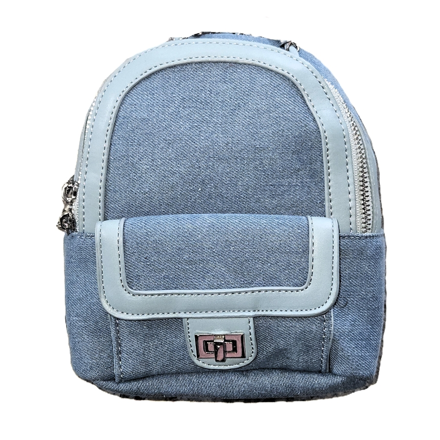 Mini Denim Backpack Purse