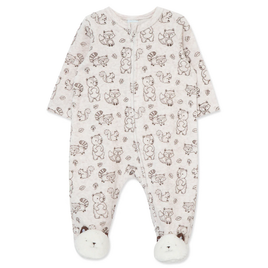 Tan Velour Woodland Footie