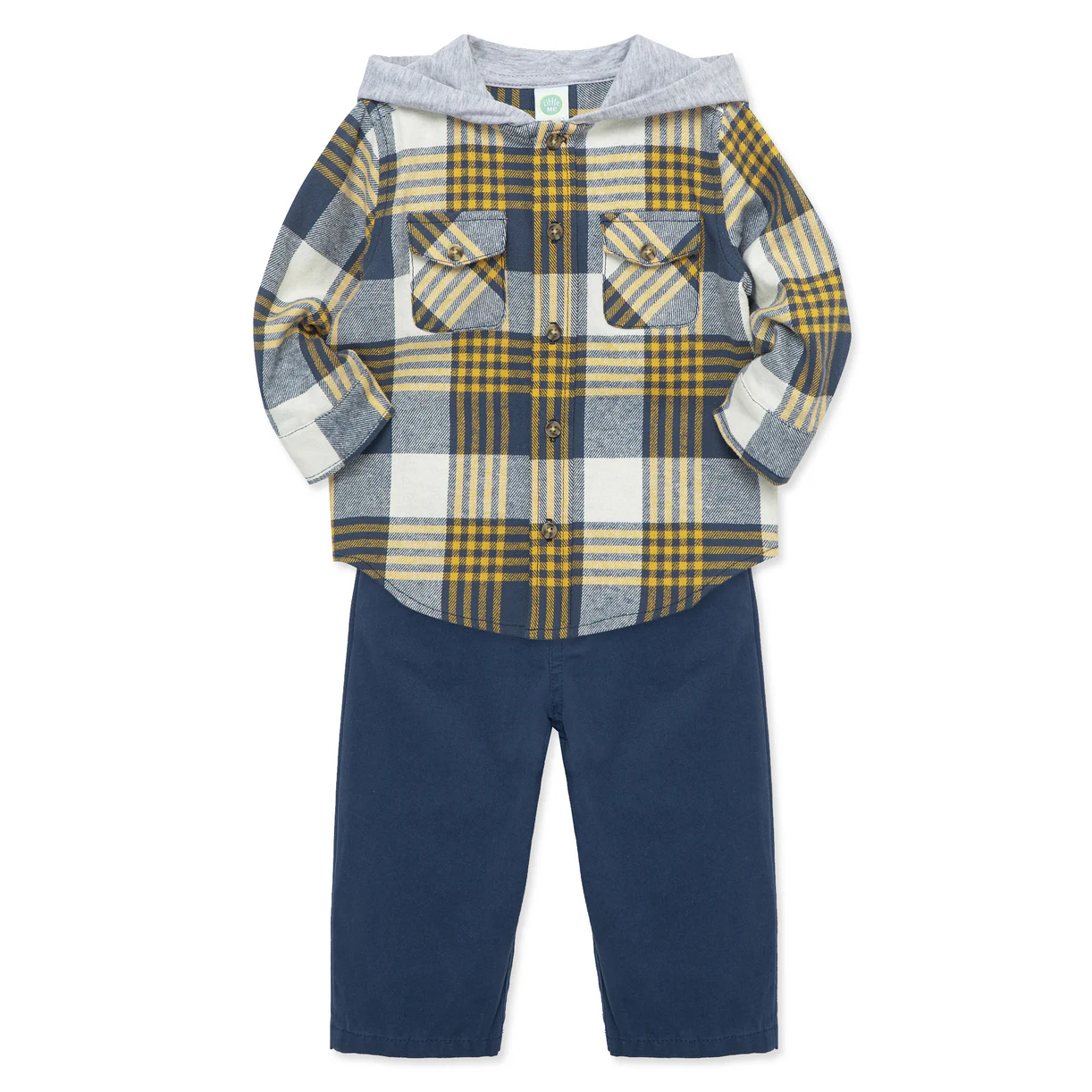 Maize Blue Baby Flannel Plaid Set