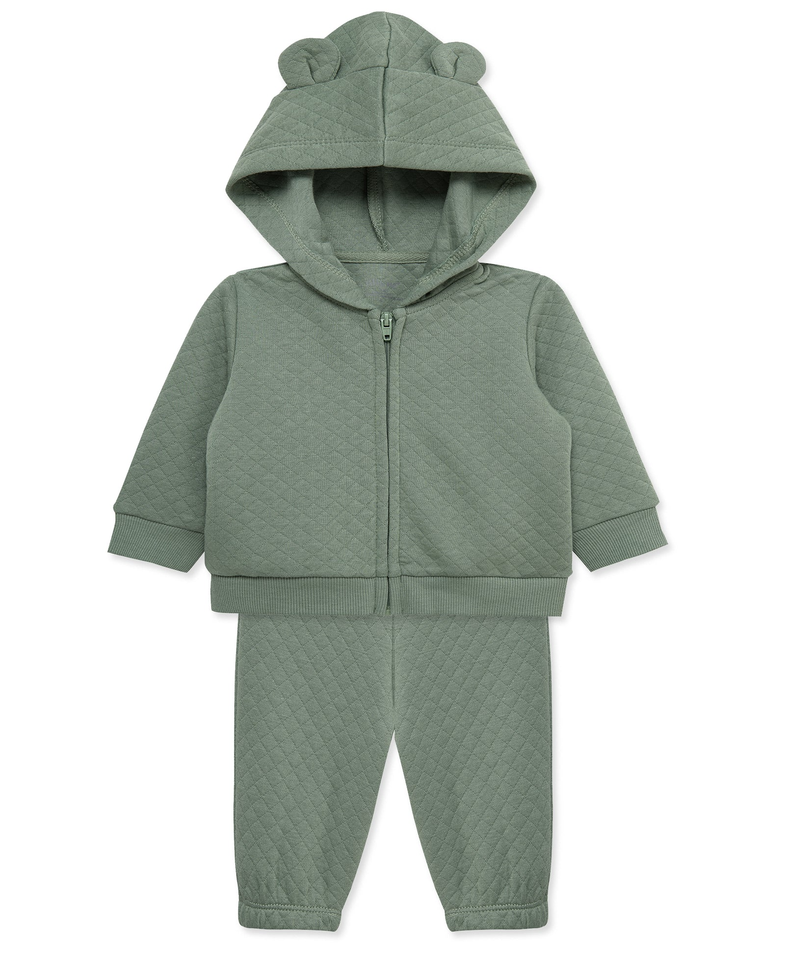 Green Quilted Jacket Set
