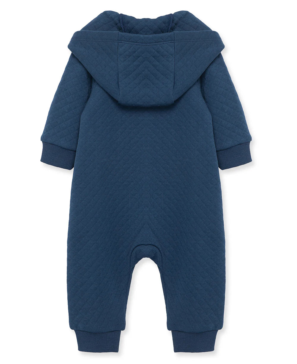 Navy Quilted Hooded Coverall