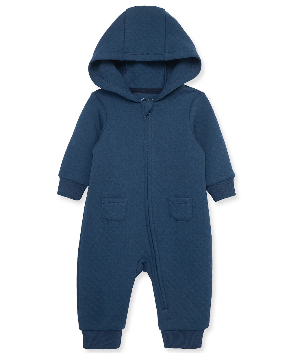 Navy Quilted Hooded Coverall