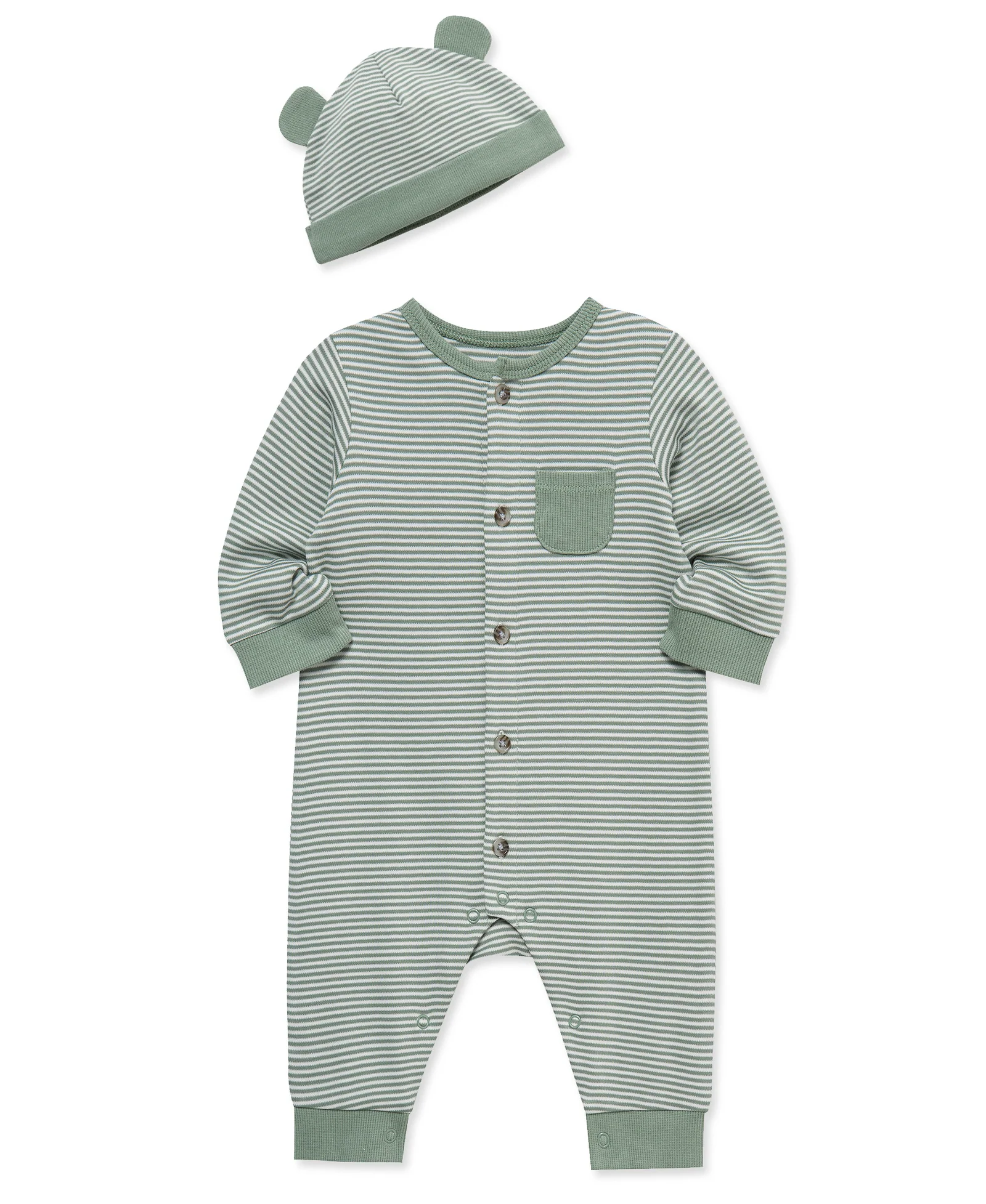 Green Striped Coverall & Hat