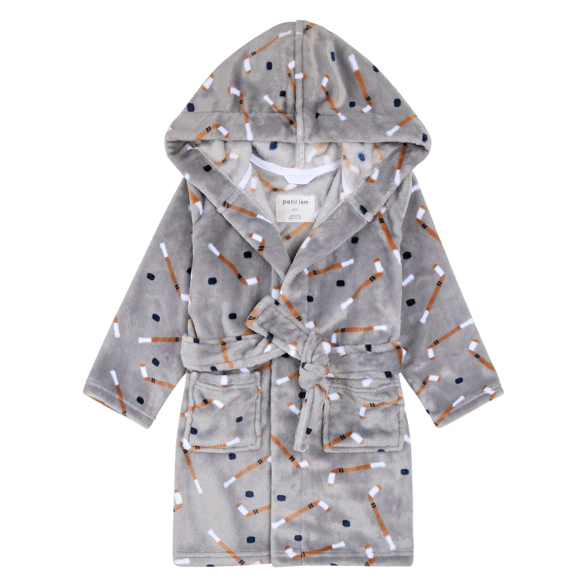 Hockey Print Knit Robe