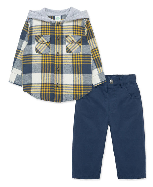 Maize Blue Flannel Plaid Set