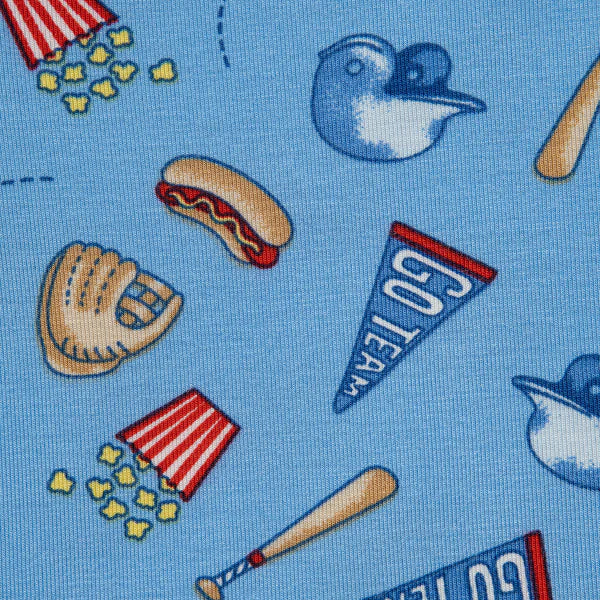 Baseball Print Boy Pajamas Short Sleeve Long Pant