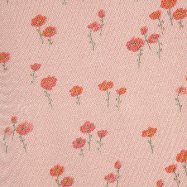 Small Tulip Print Girl Pajamas Short Sleeve Short Pant