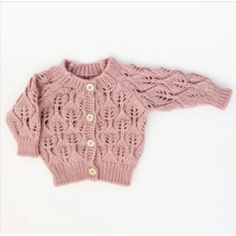 Rosy Leaf Lace Cardigan Sweater