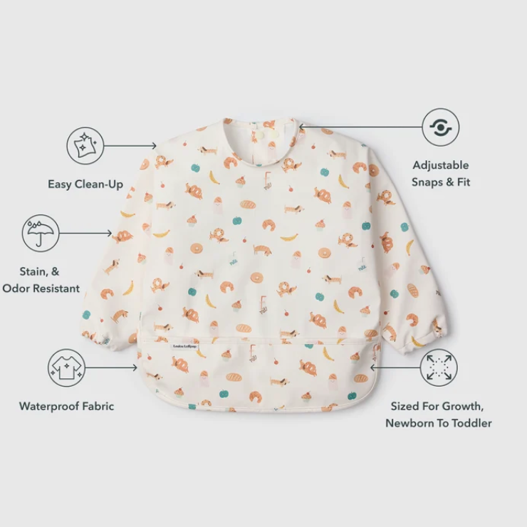 French Breakfast Long Sleeve Bib