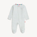 Blue Stripe Organic Cotton Footie
