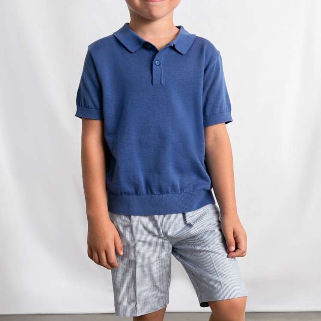 Blue Pinstripe Shorts