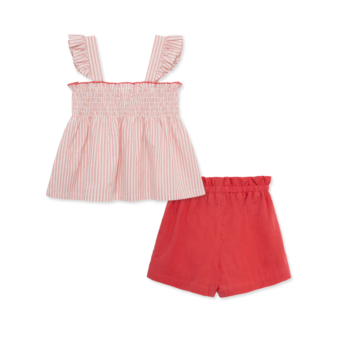 Strawberry Flutter Woven Baby Set