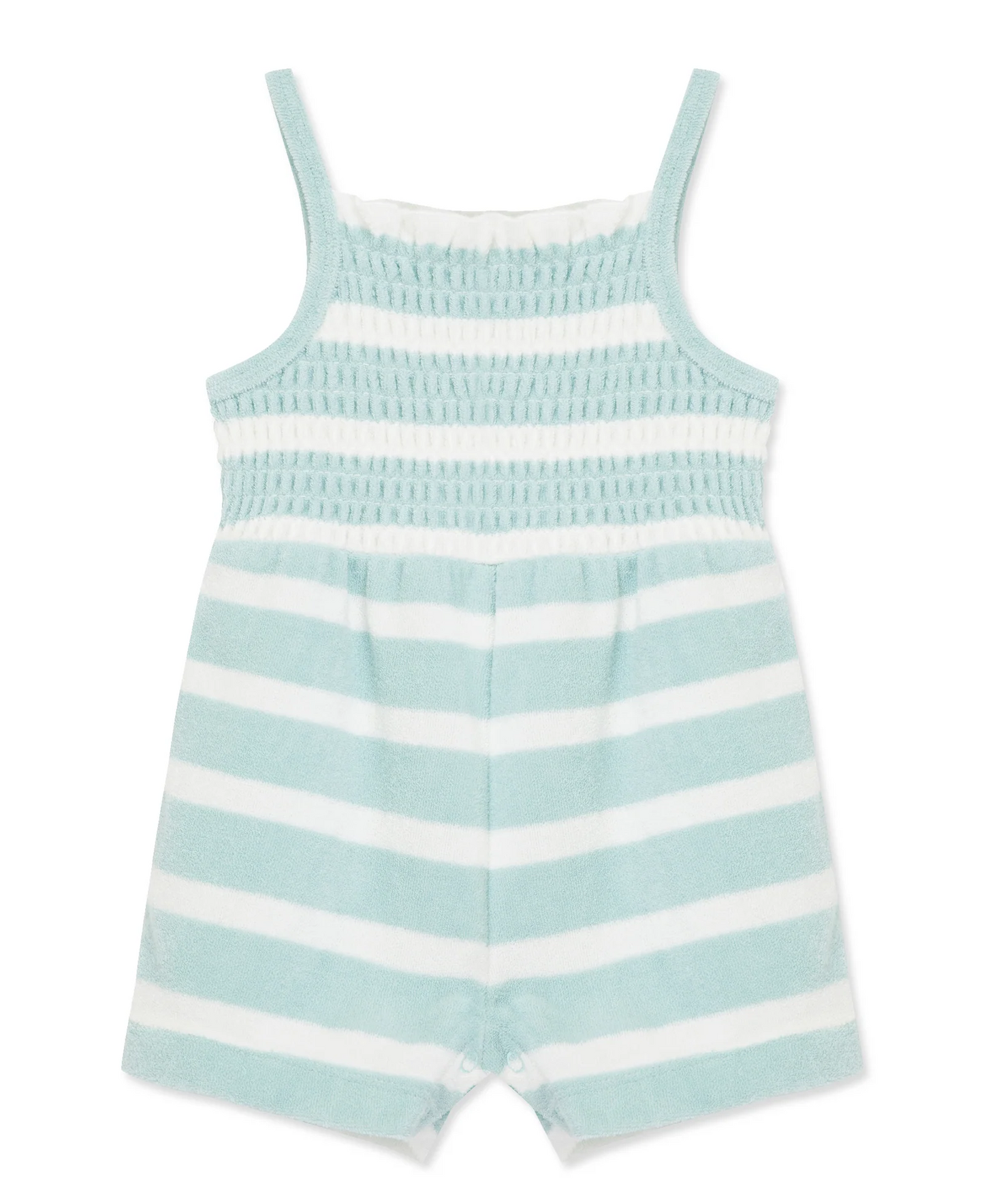 Aqua Striped French Terry Romper