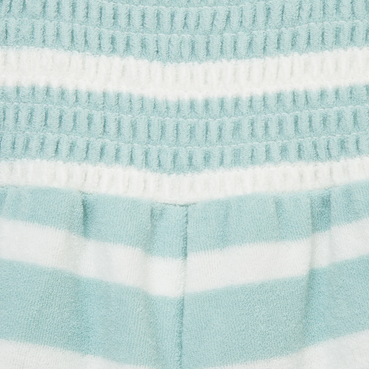 Aqua Striped French Terry Romper