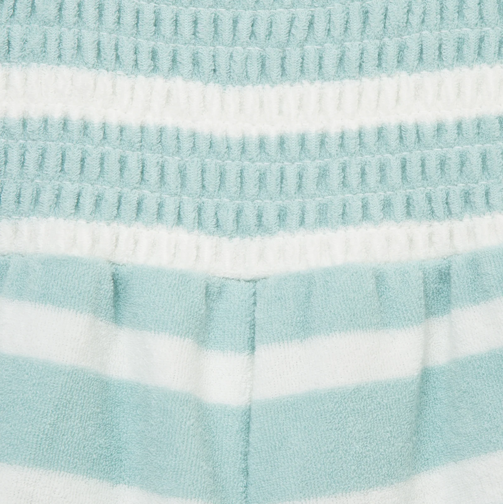 Aqua Striped French Terry Romper