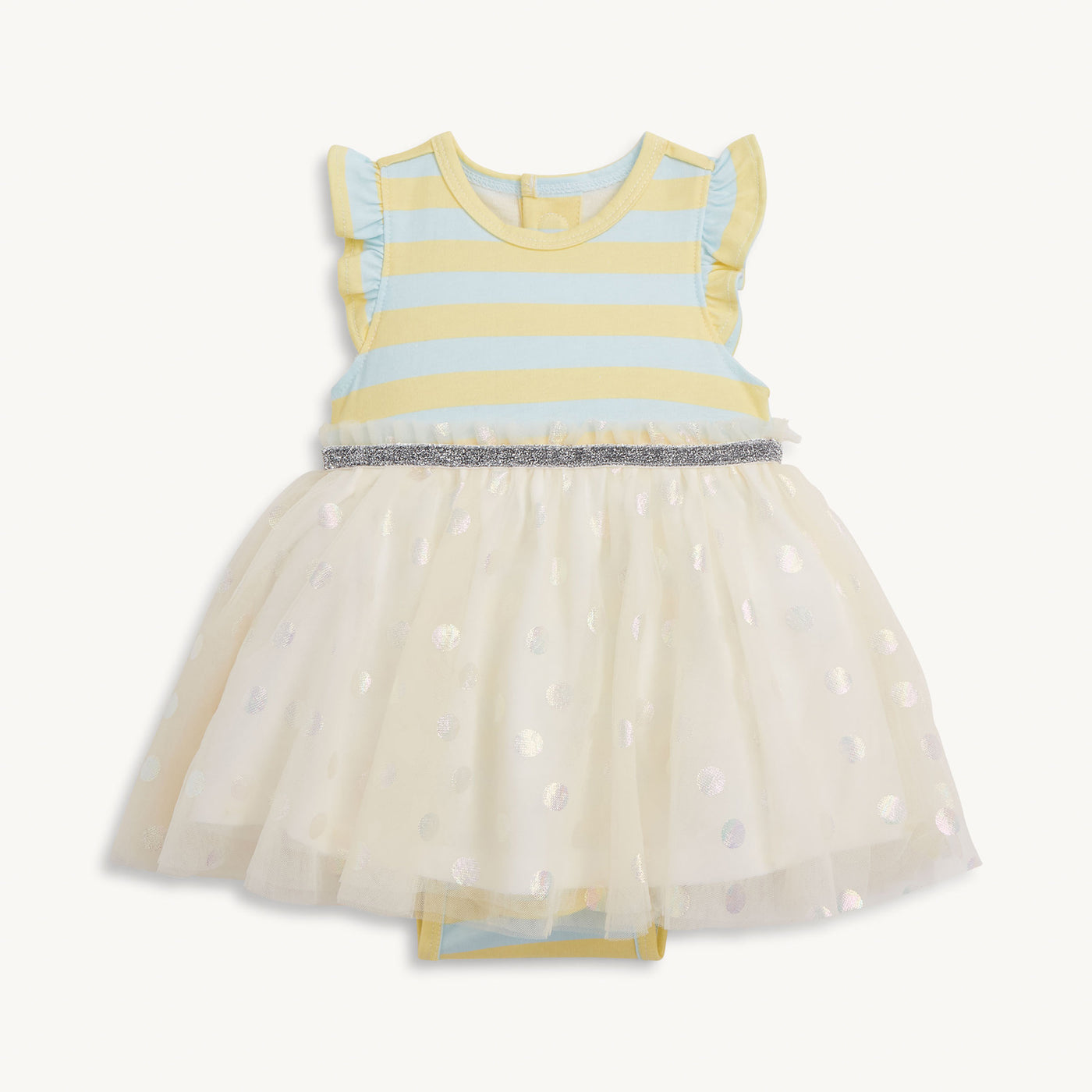 Lemon Cream Stripe Bodysuit Dress