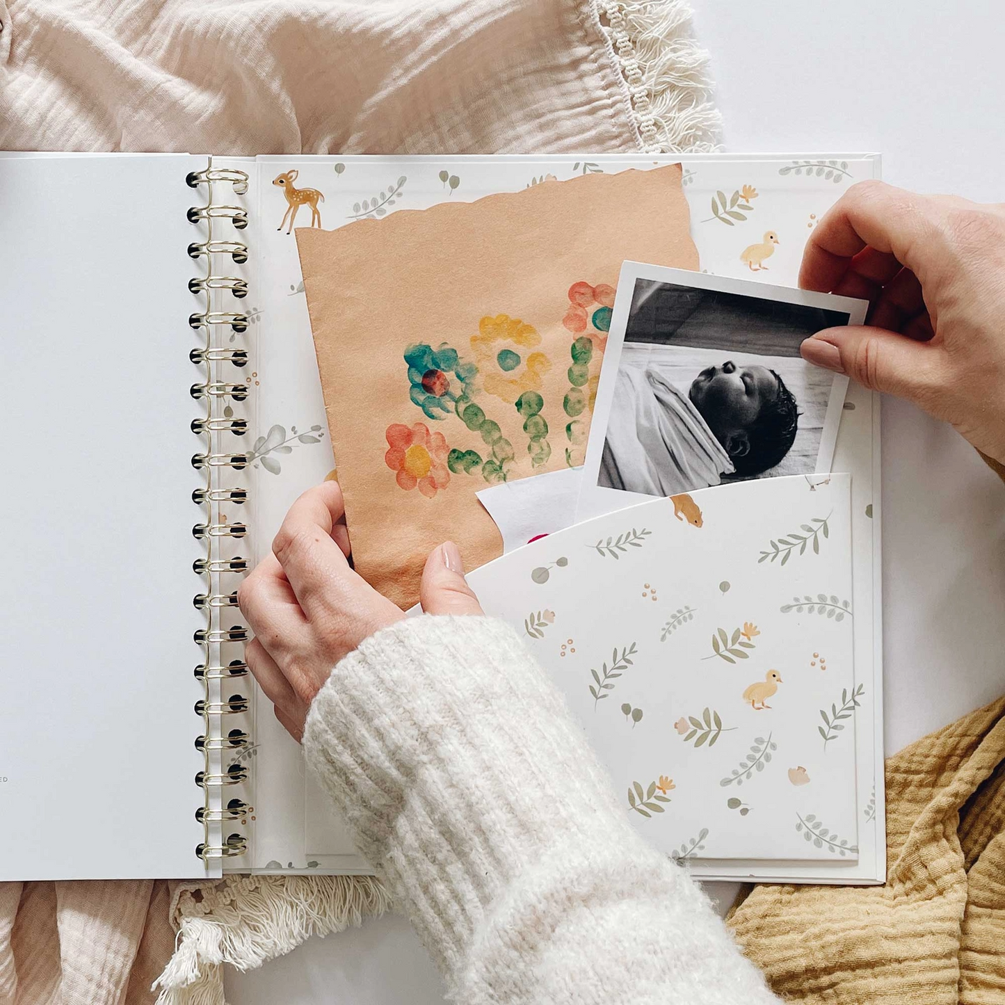 Animal-Themed Luxury Keepsake Baby Memory Book