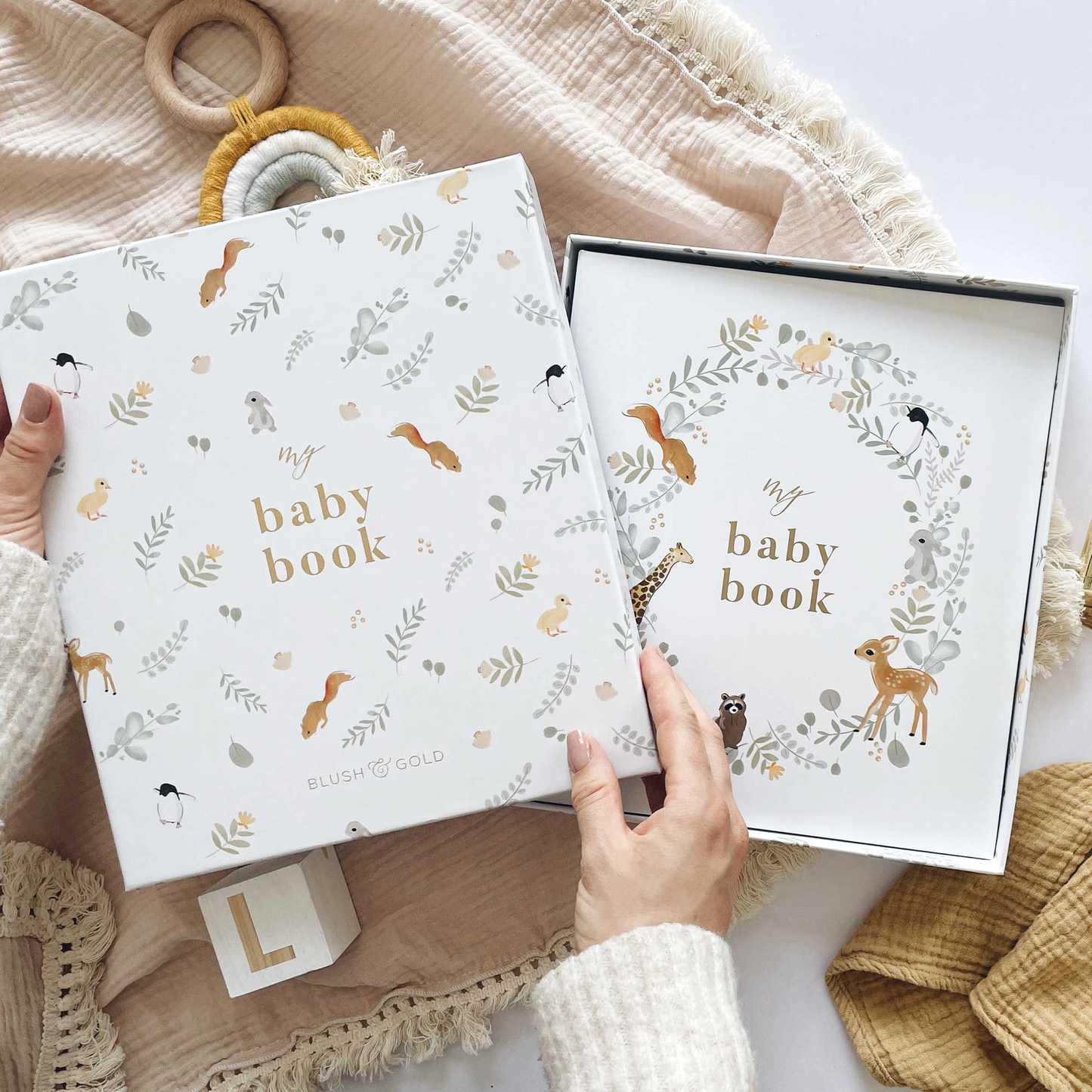 Animal-Themed Luxury Keepsake Baby Memory Book