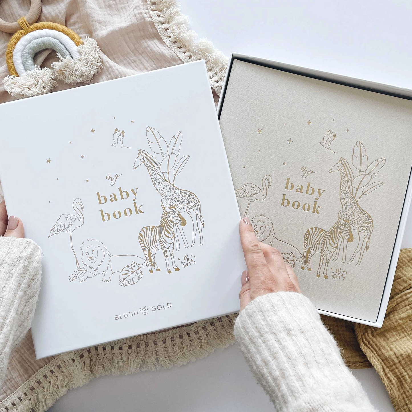 Safari-Themed Luxury Keepsake Baby Memory Book