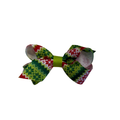Christmas Pattern Mini Organza Grosgrain Bow