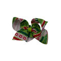 Christmas Pattern Med Grosgrain Bow