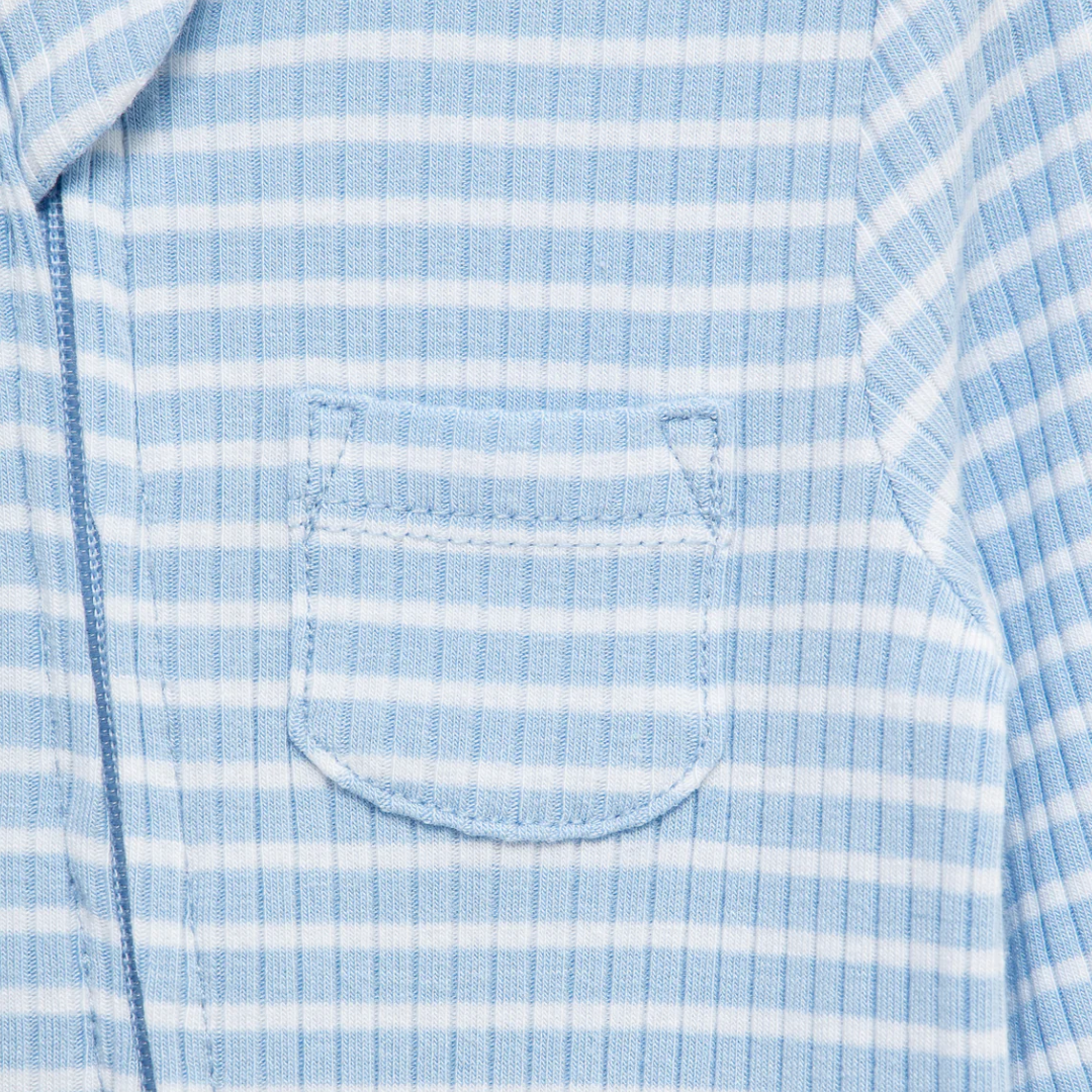 Blue Mini Stripes Footie