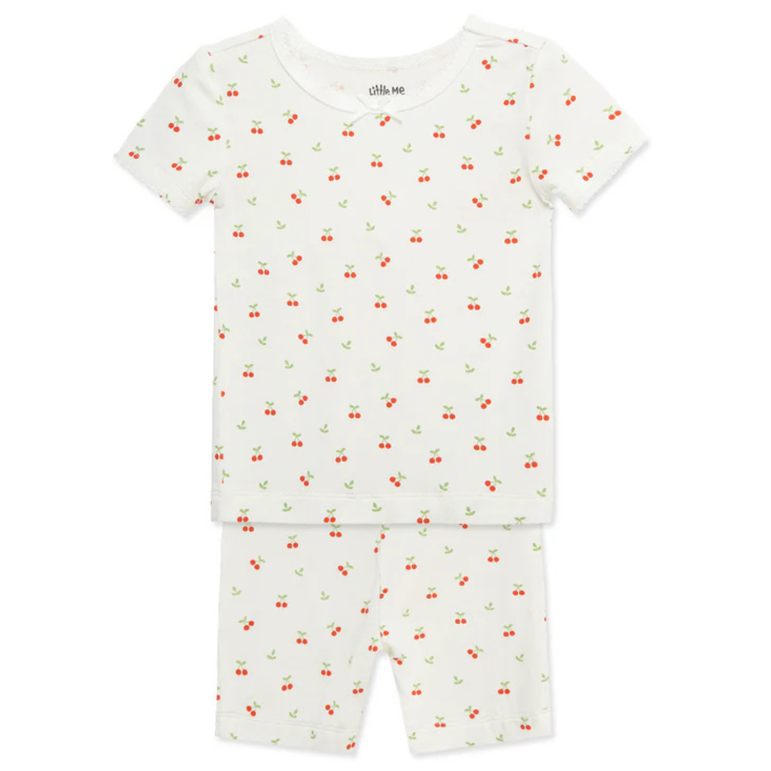 Cherry Print Pajamas Short Sleeve Short Pant