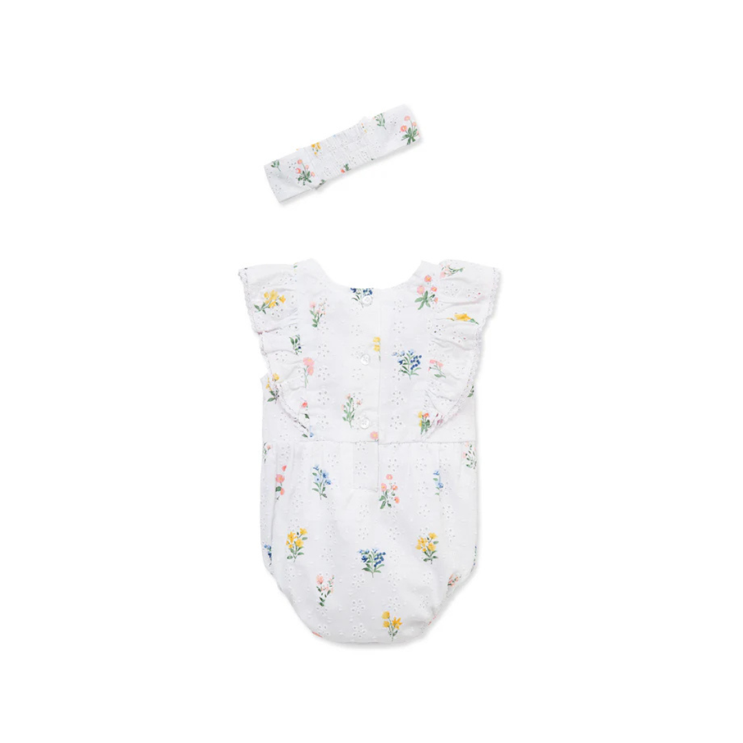 White Eyelet Floral Bubble