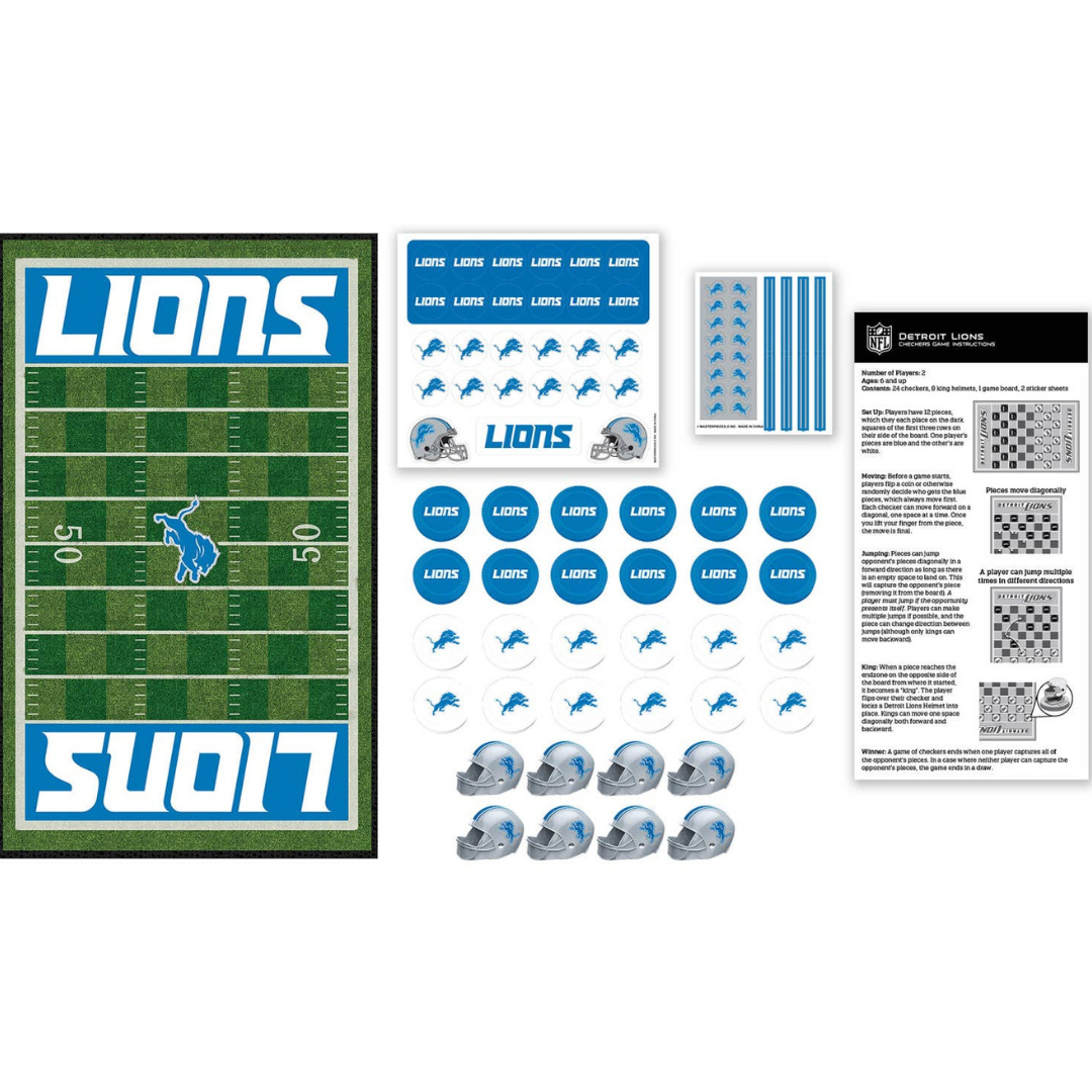 Detroit Lions Checkers Board Game