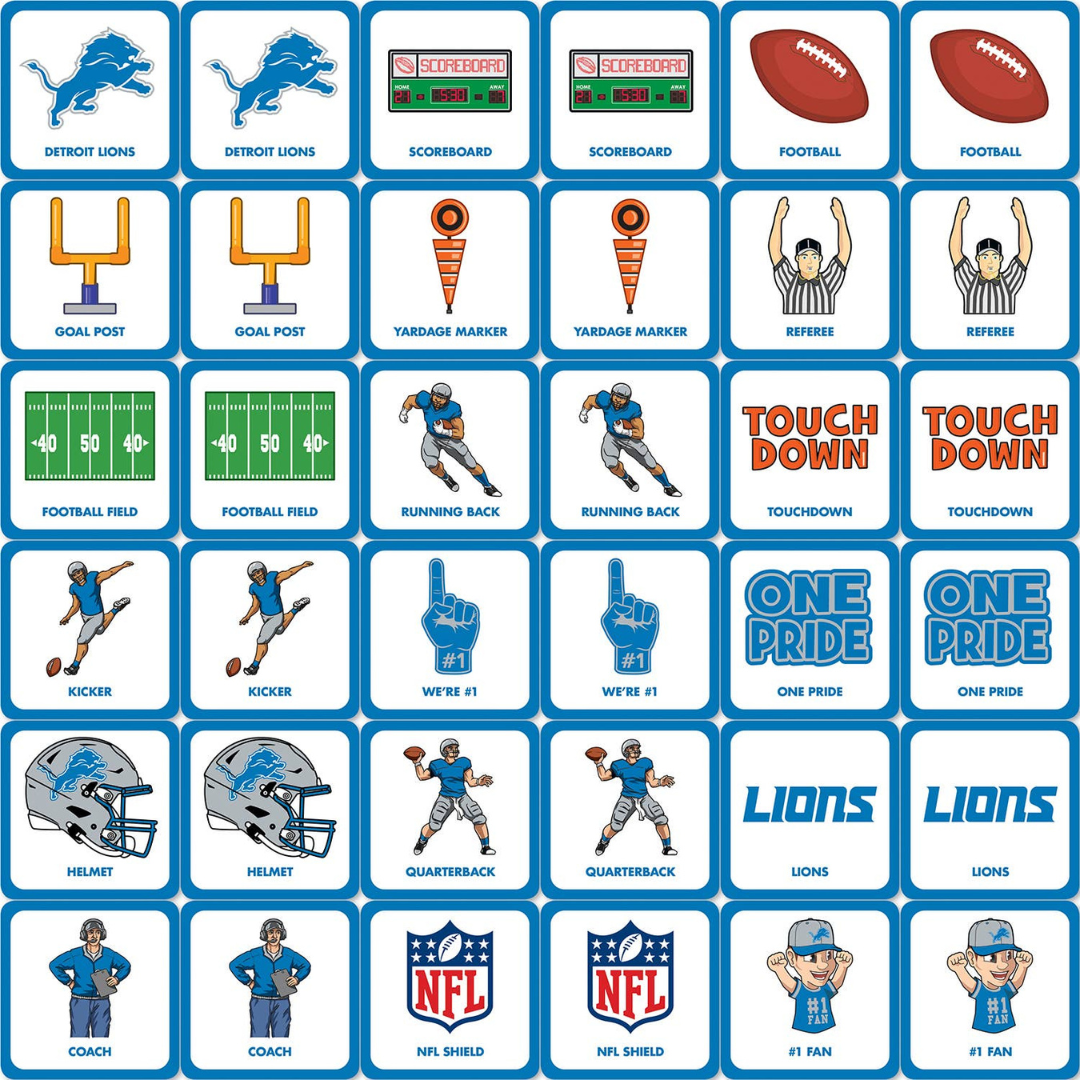 Detroit Lions Matching Game