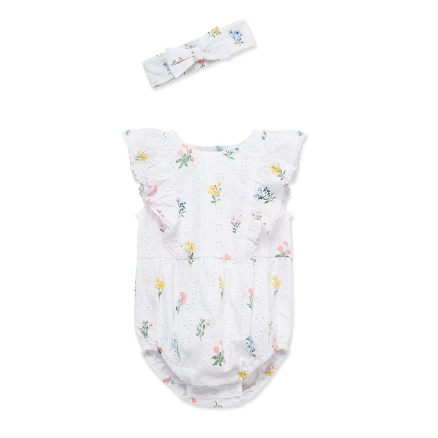 White Eyelet Floral Bubble