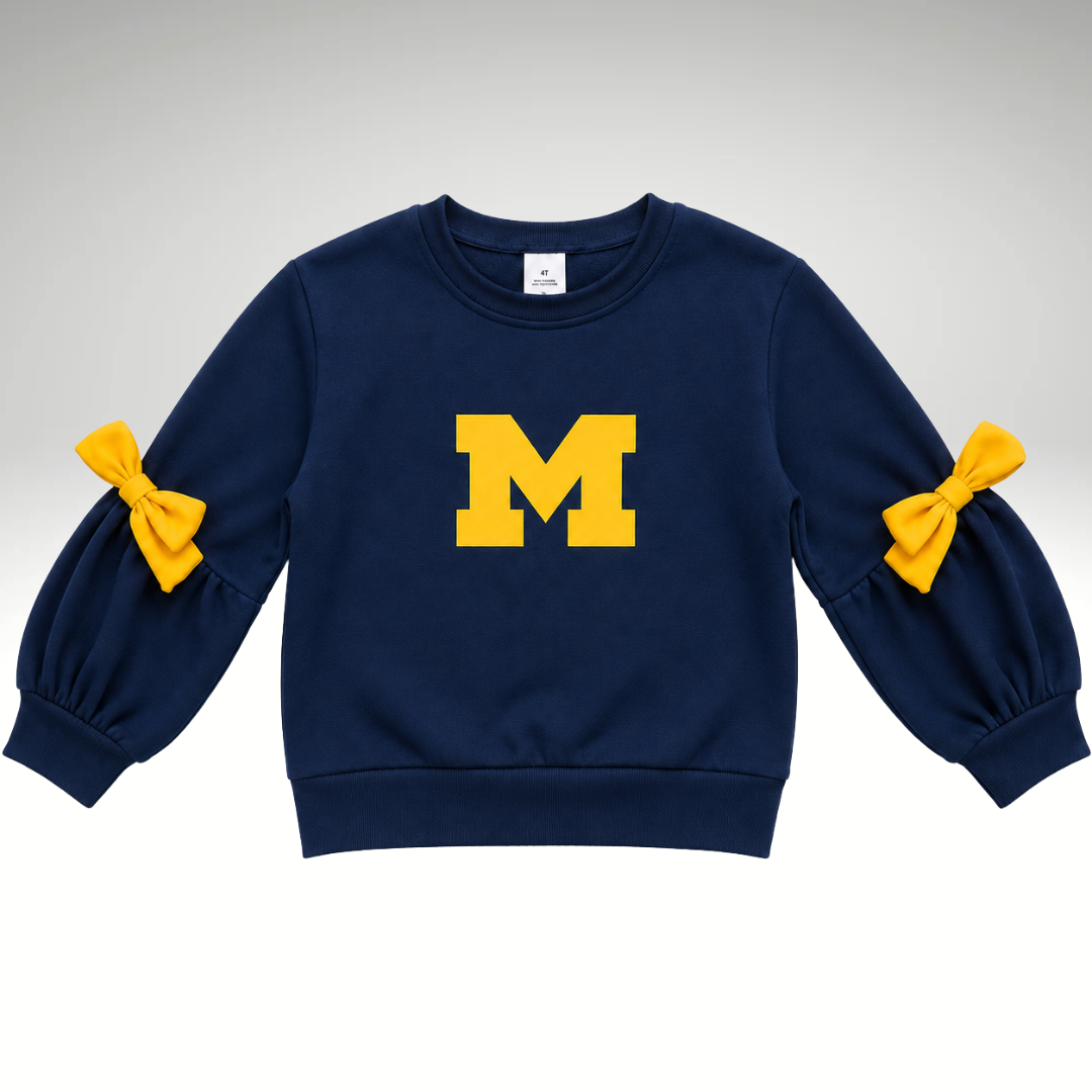 Navy Michigan Bow Sweatshirt