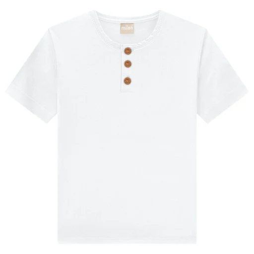 White Henley Short Sleeve T Shirt