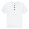 White Henley Short Sleeve T Shirt