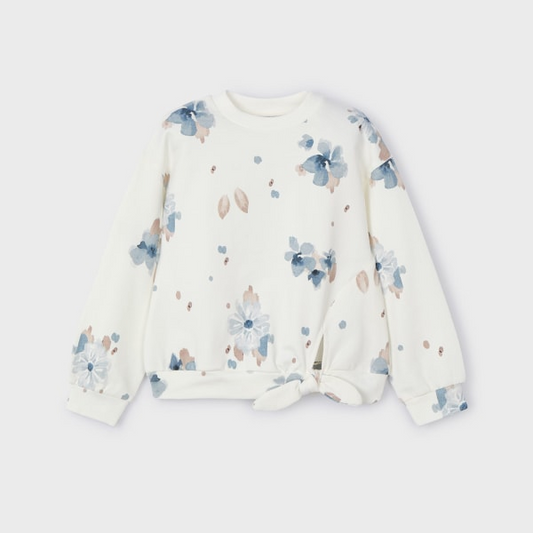 Natural Painted Flowers Pullover