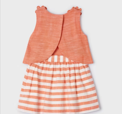 Orange Stripe Skirt Set