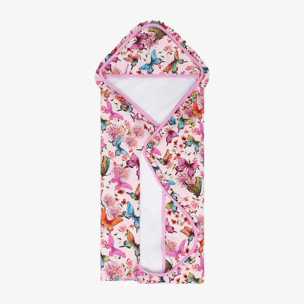 Watercolor Butterfly Hooded Towel