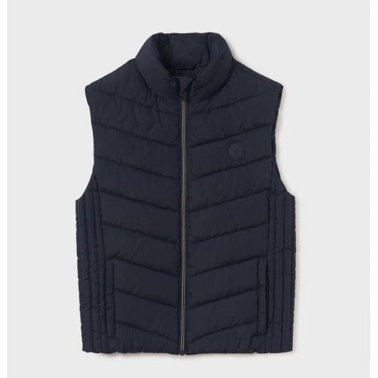 Navy Chevron Padded Vest