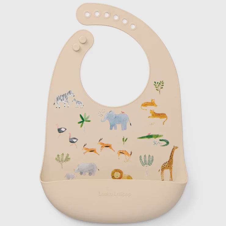Safari Jungle Silicone Bib Printed