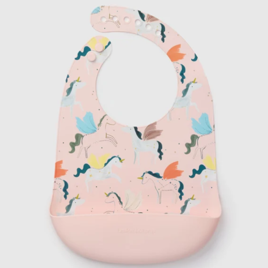 Unicorn Ballet Silicone Bib Printed