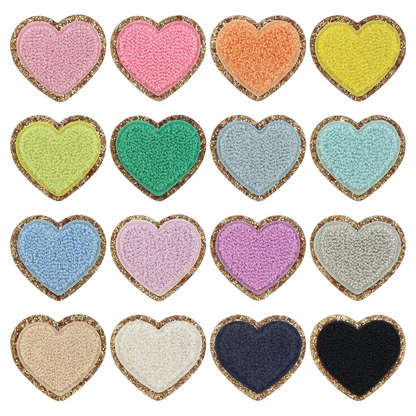 Large Chenille Heart Patches