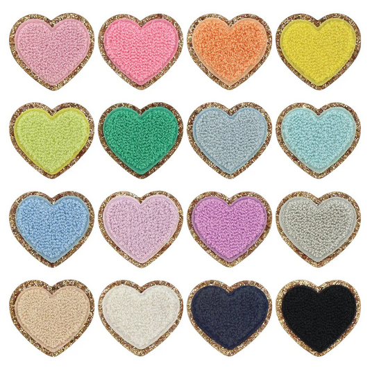 Large Chenille Heart Patches