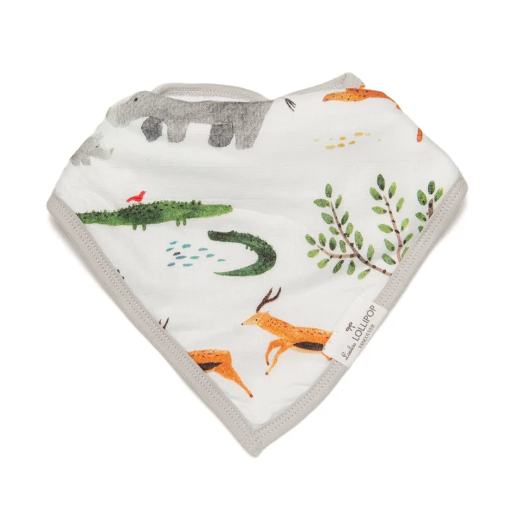 Safari Jungle Muslin Bandana Bib Set