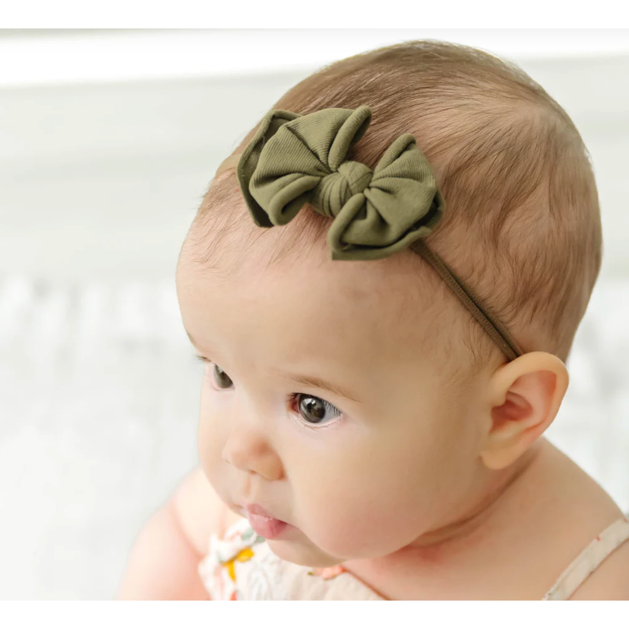 Army Green Baby Bow Fab Skinny Headband